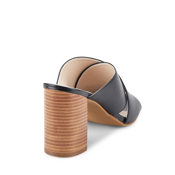 Cole Haan Black Gabby Leather Block Heel Sandals - Picture 2 of 9